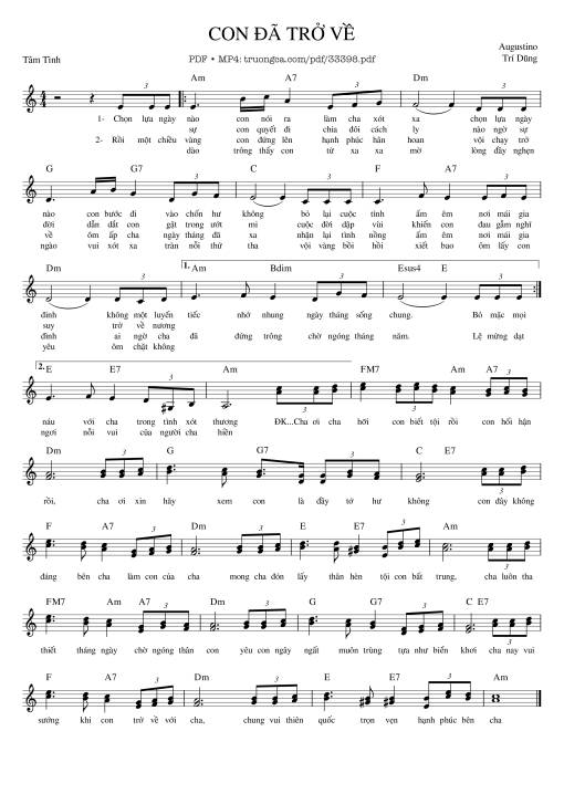 Con Đã Trở Về - Agustino Trí Dũng