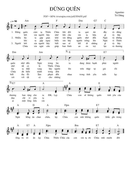 Đừng Quên - Agustino Trí Dũng