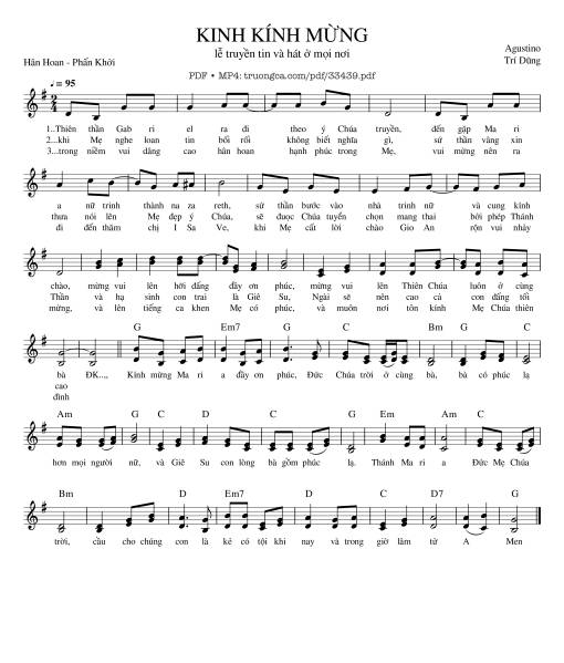 Sheet PDF of Kinh Kính Mừng