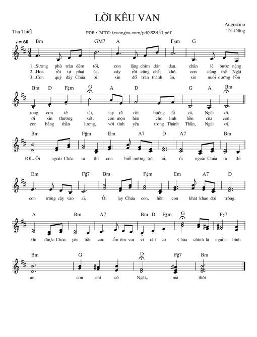 Lời Kêu Van - Agustino Trí Dũng
