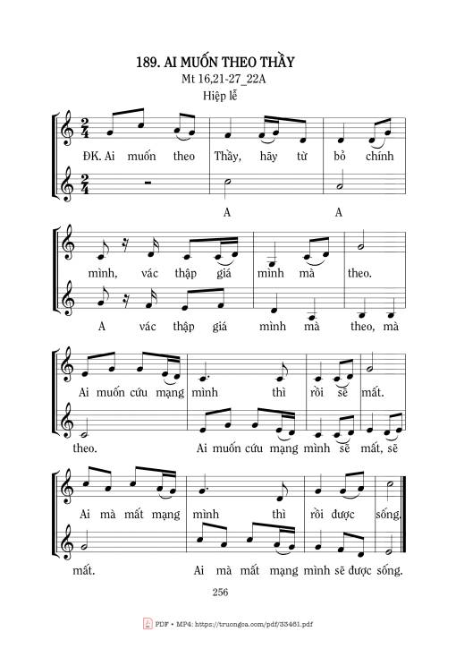 Sheet PDF of Ai Muốn Theo Thầy