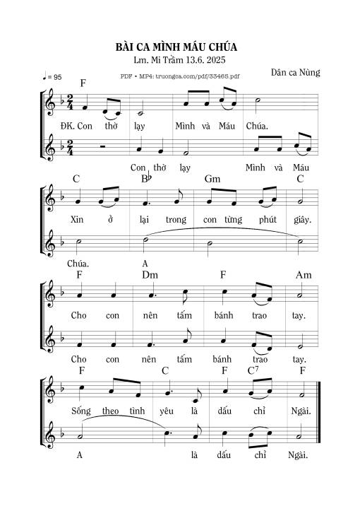 Bài Ca Mình Máu Chúa
