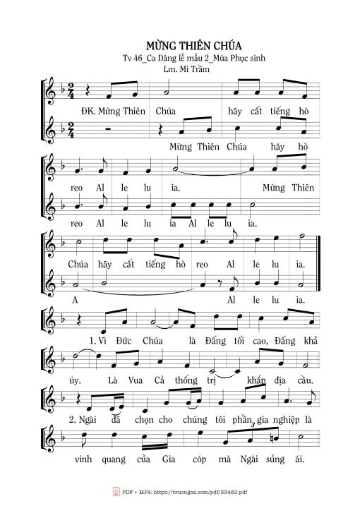 Sheet PDF of Mừng Thiên Chúa