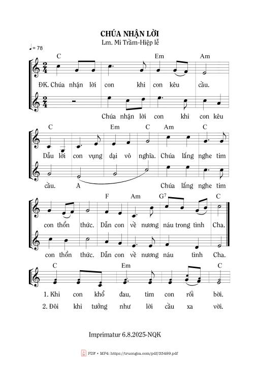 Chúa Nhận Lời - Mi Trầm