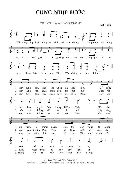 Sheet PDF of Cùng Nhịp Bước