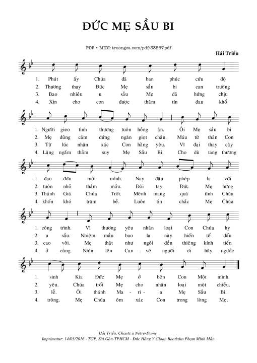 Sheet PDF of Đức Mẹ Sầu Bi