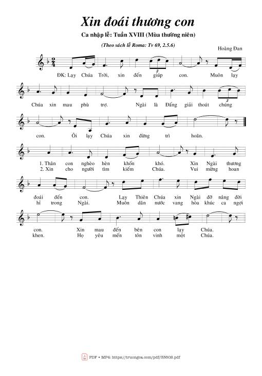 Sheet PDF of Thánh Vịnh 69, Xin Đoái Thương Con