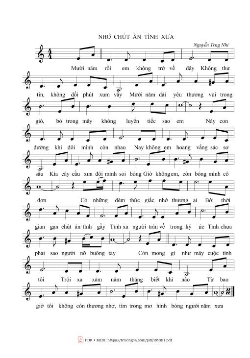 Nhớ chút ân tình xưa