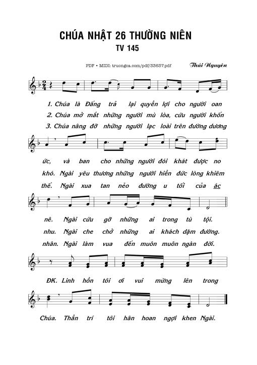 Thánh Vịnh 145, Chúa Nhật 26C Thường Niên