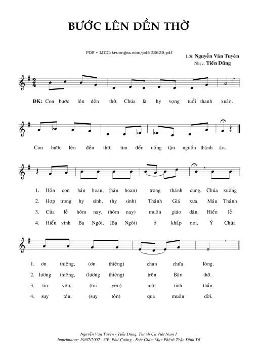 Sheet PDF of Bước Lên Đền Thờ