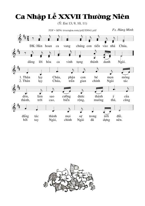 Ca Nhập Lễ 27 Thường Niên