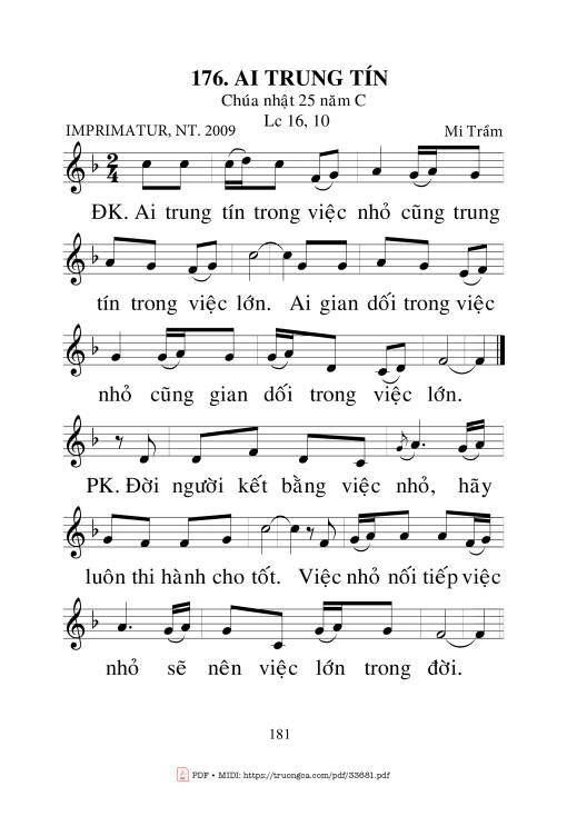 Sheet PDF of Ai Trung Tín - Mi Trầm
