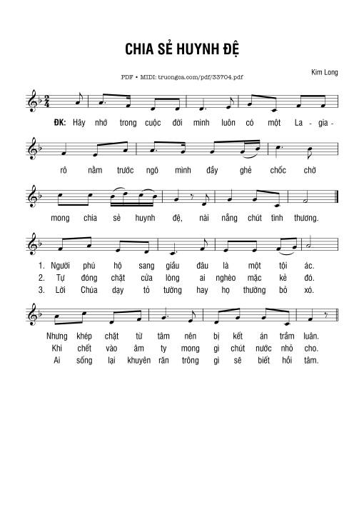 Sheet PDF of Chia Sẻ Huynh Đệ