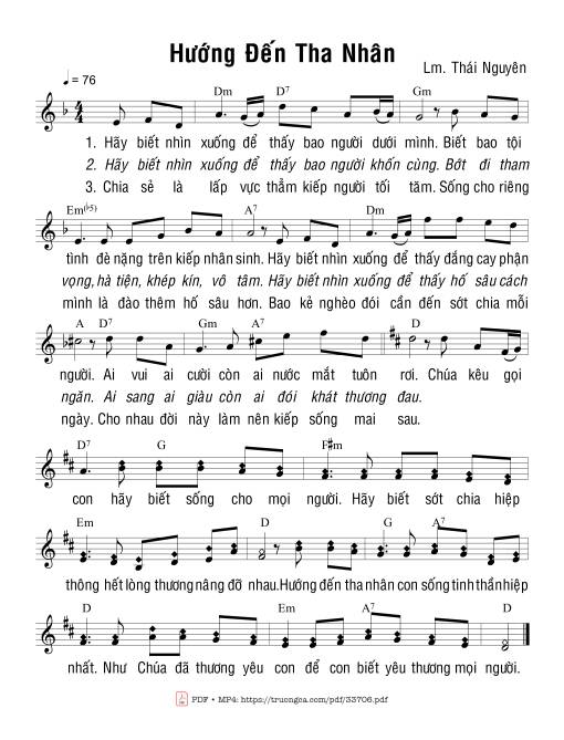 Sheet PDF of Hướng Đến Tha Nhân