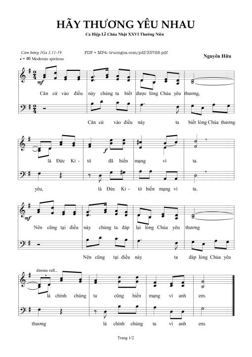 Sheet PDF of Hãy Thương Yêu Nhau