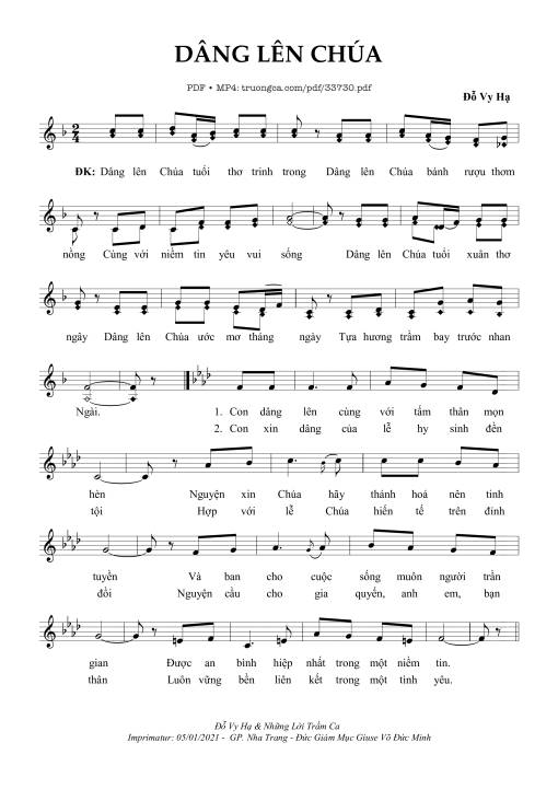 Dâng Lên Chúa - Đỗ Vy Hạ