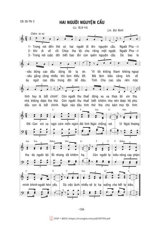 Sheet PDF of Hai Người Nguyện Cầu