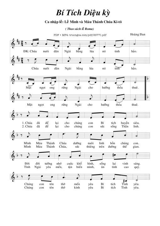 Sheet PDF of Bí Tích Diệu Kỳ