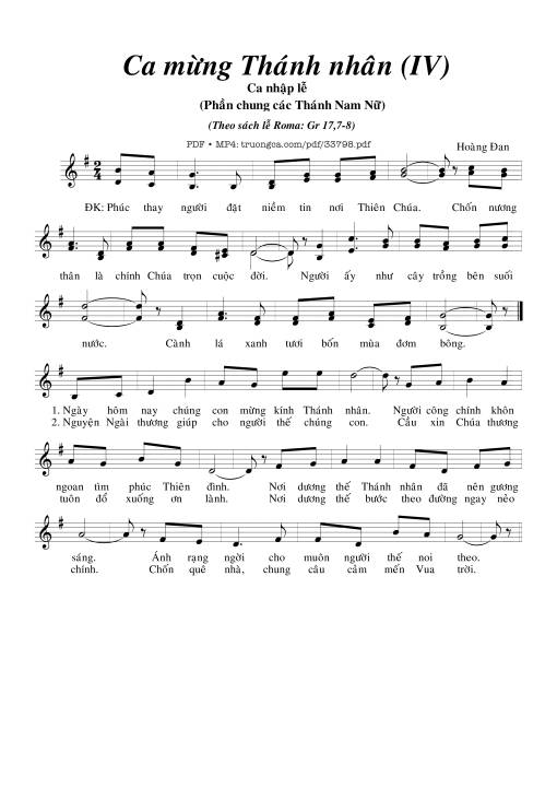 Sheet PDF of Ca Mừng Thánh Nhân (4)
