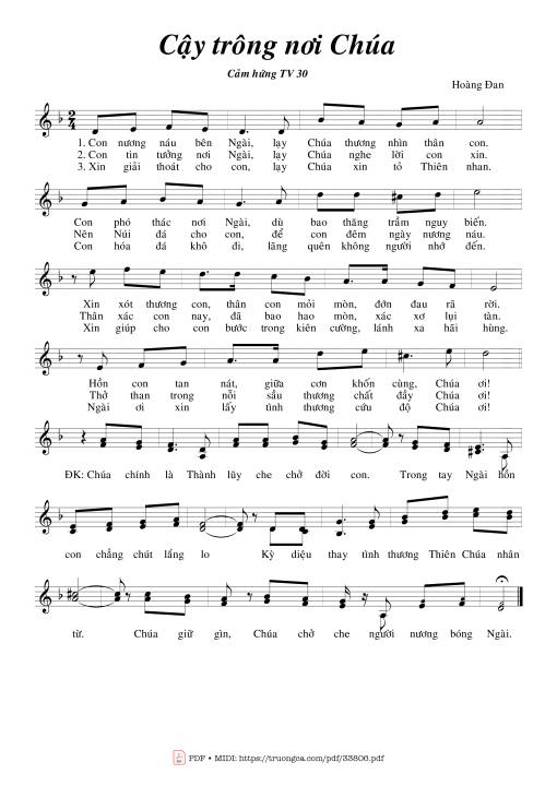 Sheet PDF of Cậy Trông Nơi Chúa