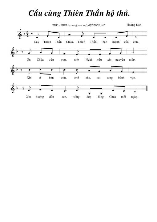 Sheet PDF of Cầu Cùng Thiên Thần Hộ Thủ