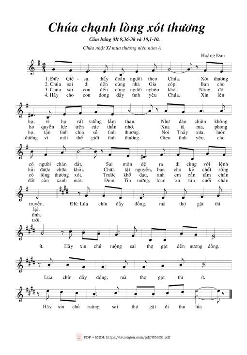 Sheet PDF of Chúa Chạnh Lòng Xót Thương