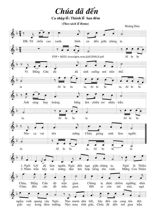 Sheet PDF of Chúa Đã Đến