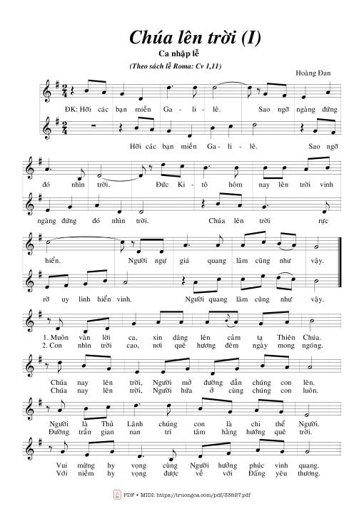 Sheet PDF of Chúa Lên Trời (1)
