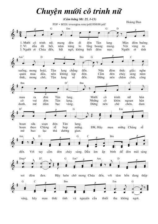 Sheet PDF of Chuyện Mười Cô Trinh Nữ