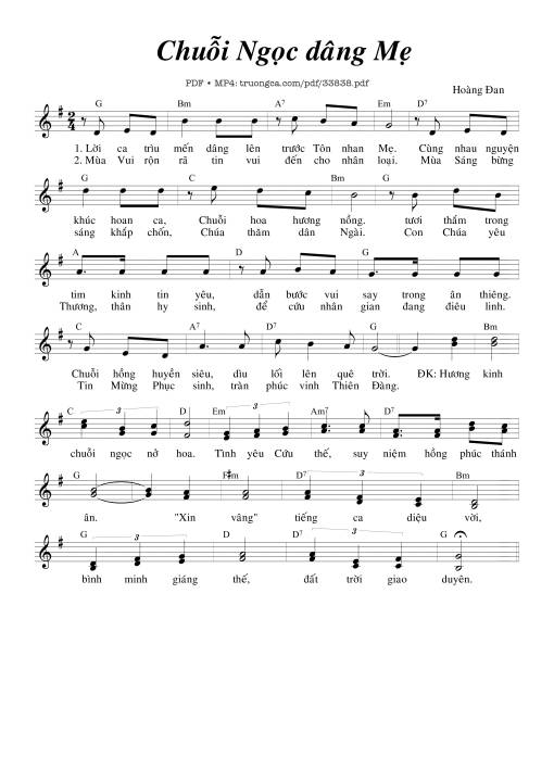 Sheet PDF of Chuỗi Ngọc Dâng Mẹ