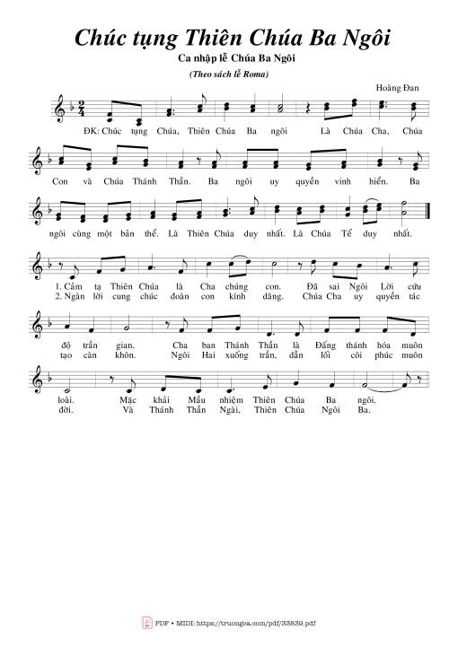 Chúc Tụng Thiên Chúa Ba Ngôi