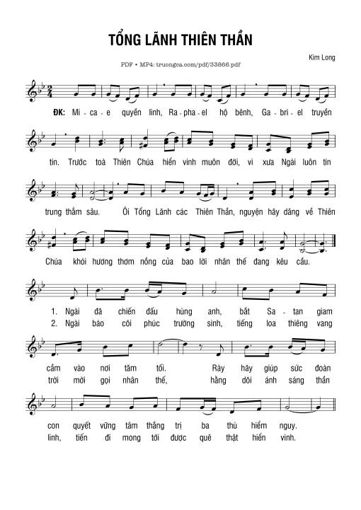 Sheet PDF of Tổng Lãnh Thiên Thần