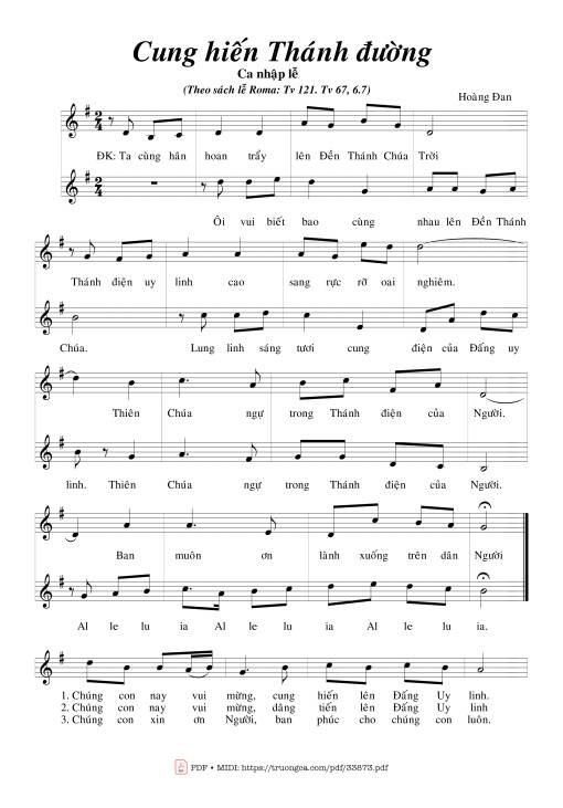 Sheet PDF of Cung Hiến Thánh Đường