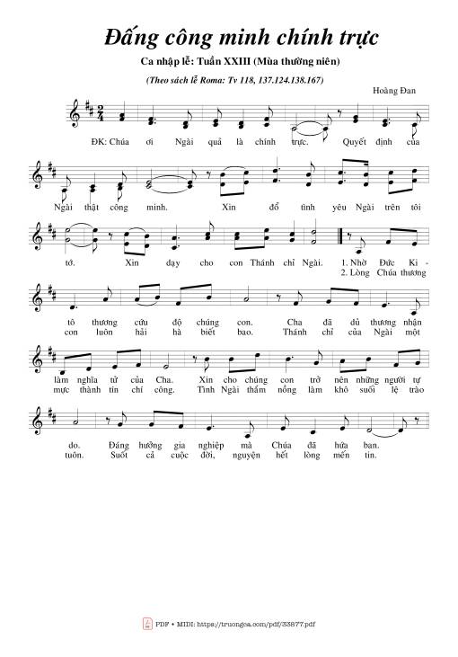 Sheet PDF of Đấng Công Minh Chính Trực