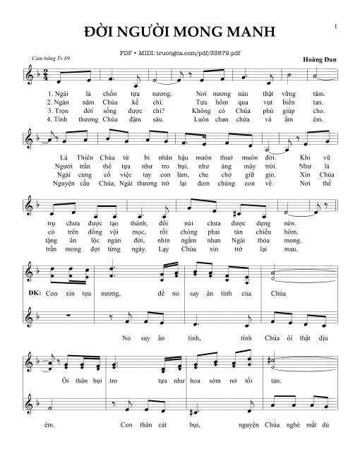 Sheet PDF of Đời Người Mong Manh