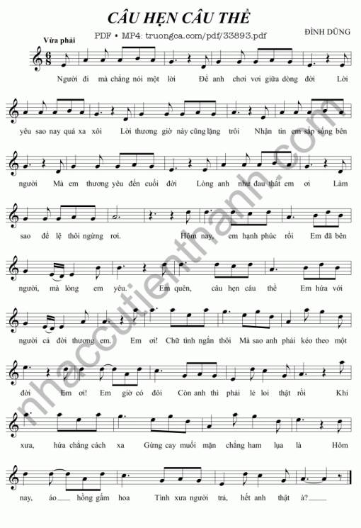 Sheet PDF of Câu hẹn câu thề