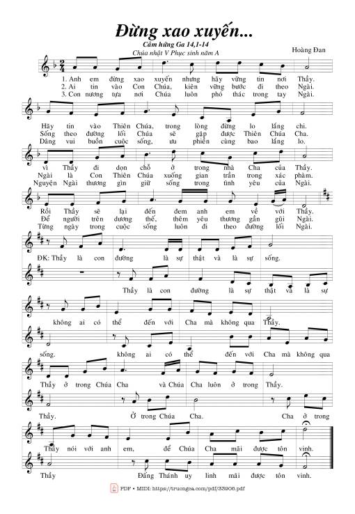 Sheet PDF of Đừng Xao Xuyến