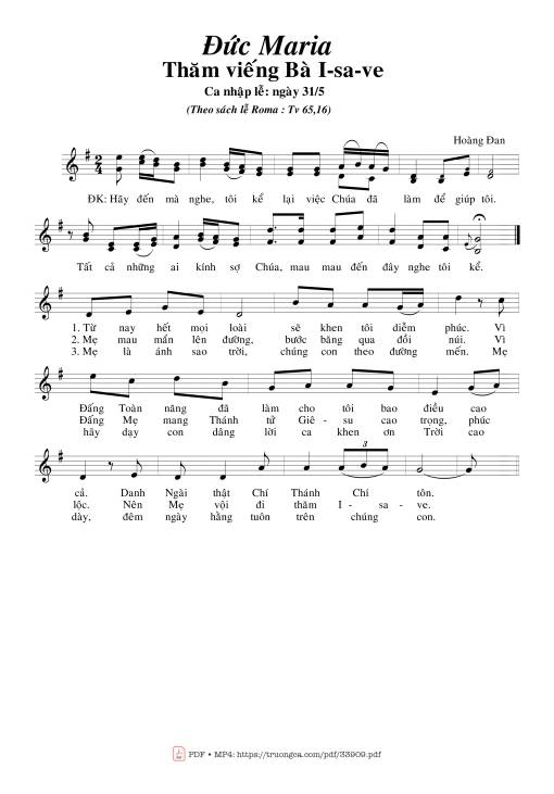 Sheet PDF of Đức Maria Thăm Viếng Bà Isave