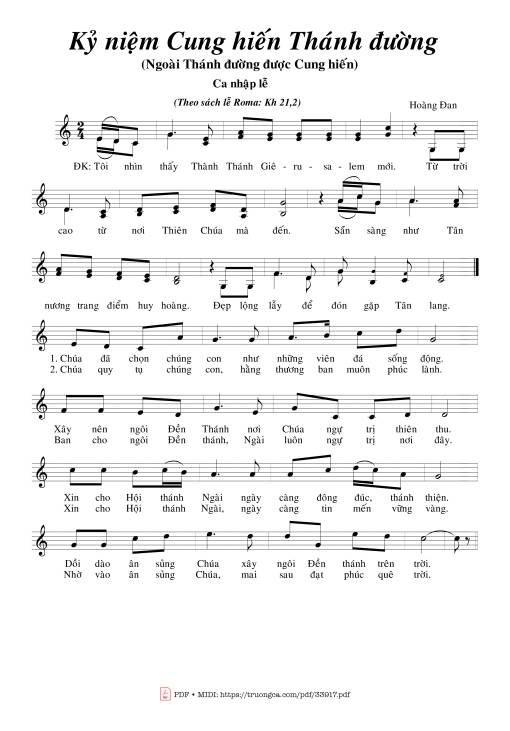 Sheet PDF of Kỷ Niệm Cung Hiến Thánh Đường (2)