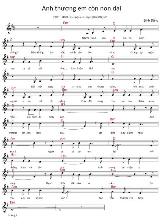 Anh thương em còn non dại