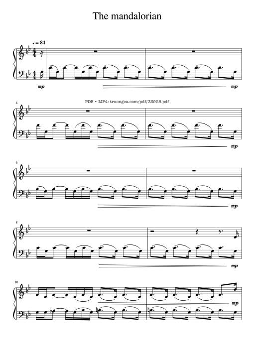 The Mandalorian Main Theme Star Wars (Easy) Piano