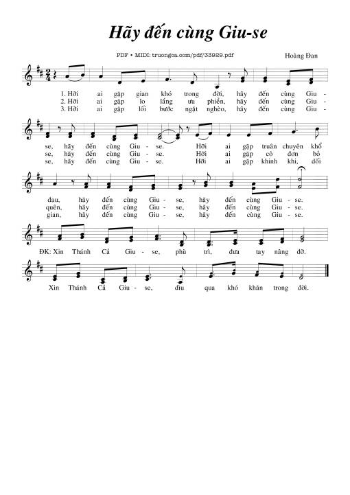 Sheet PDF of Hãy Đến Cùng Giuse