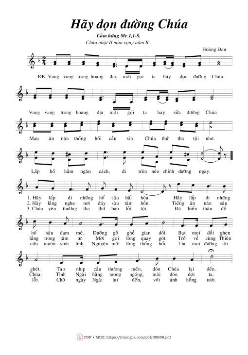 Sheet PDF of Hãy Dọn Đường Chúa