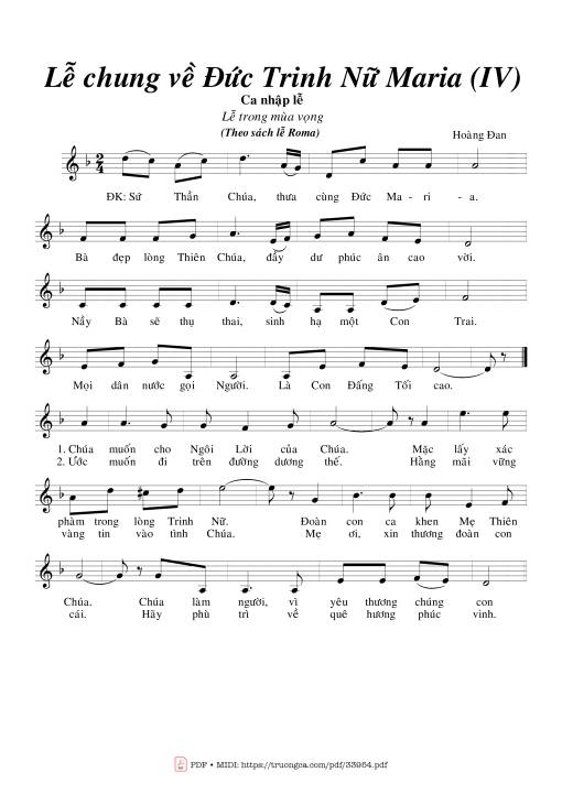 Sheet PDF of Lễ Chung Về Đức Trinh Nữ Maria (4)