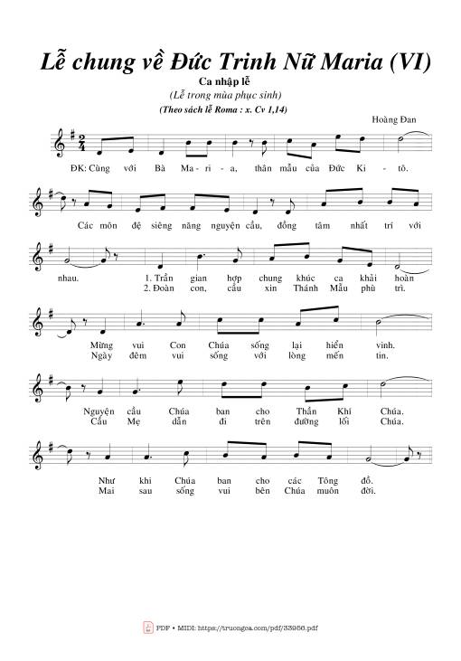 Sheet PDF of Lễ Chung Về Đức Trinh Nữ Maria (6)