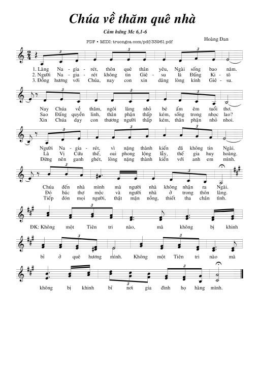 Sheet PDF of Chúa Về Thăm Quê Nhà