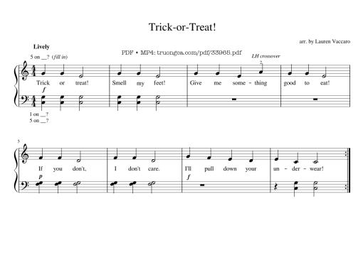 Trick Or Treat Piano Easy