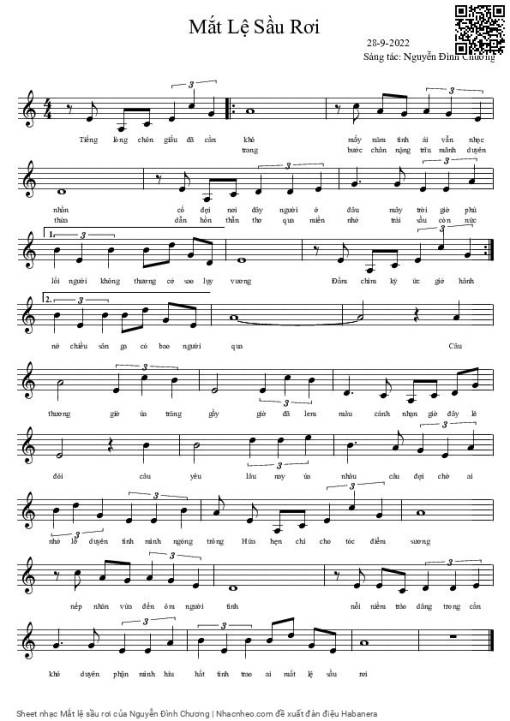 Sheet PDF of Mắt lệ sầu rơi