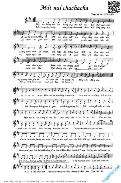 Sheet PDF of Mắt nai cha cha cha