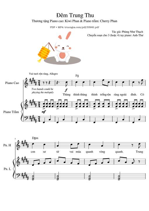 Sheet PDF of Đêm Trung Thu 2 Piano (duet)